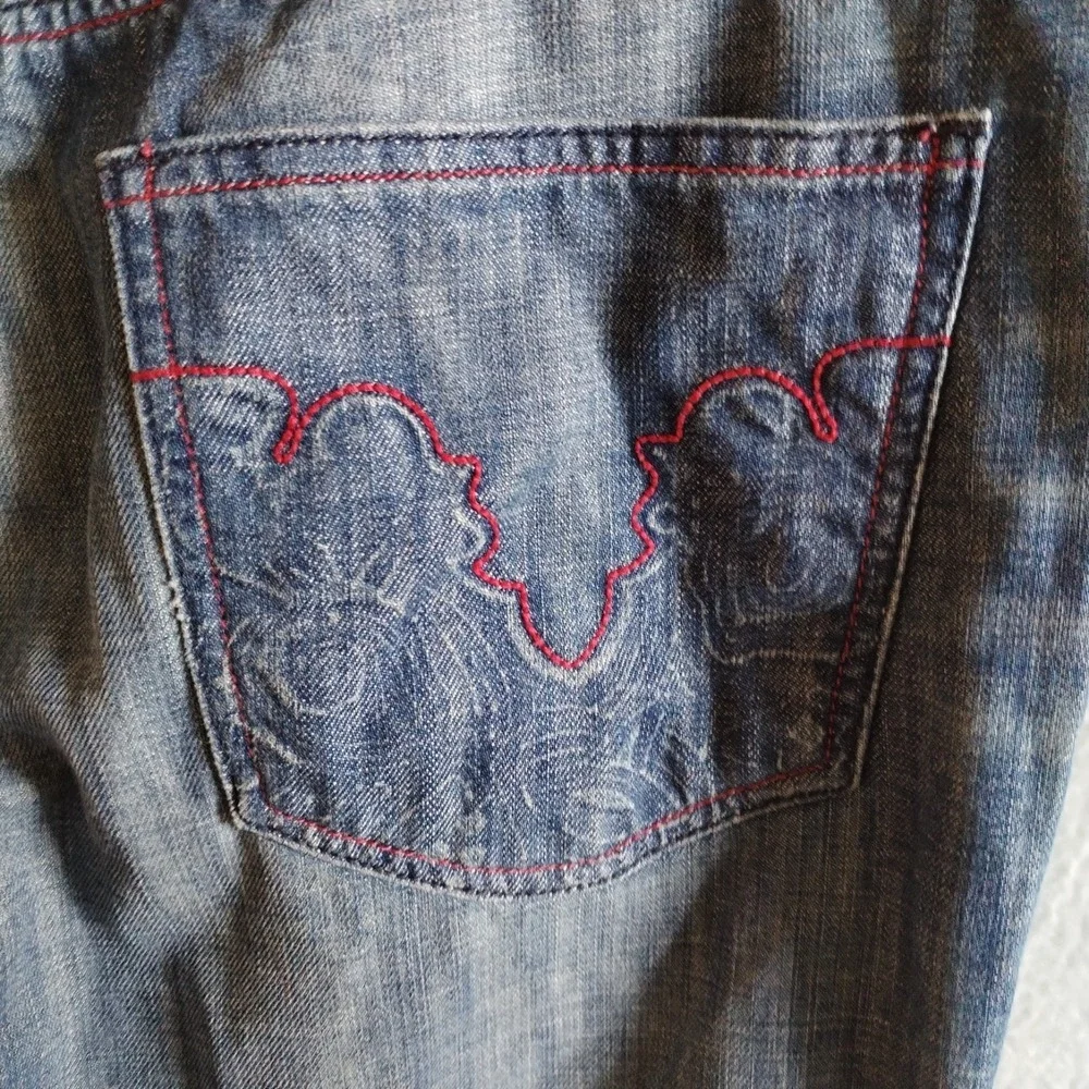 Antik Denim Men's Size 33 (Fits 34x32) Jeans Blue Medium‎ Wash Button Fly